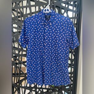 1901 Size M trim fit Fairview Royal blue and pink cheetah print.